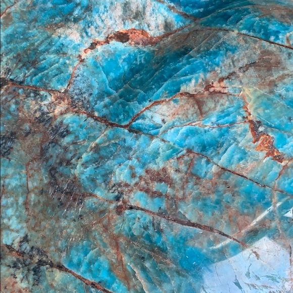 Beautiful blue stone heart decor object - Picture 2 of 5